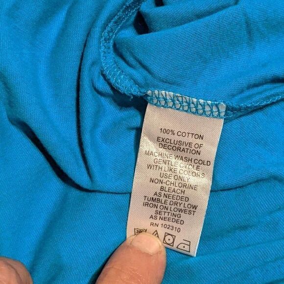 🆕NWT NEW YORK LAUNDRY BLUE SHORT SLEEVE TEE SHIRT WITH WHITE TRIM - SMALL - Picture 6 of 7